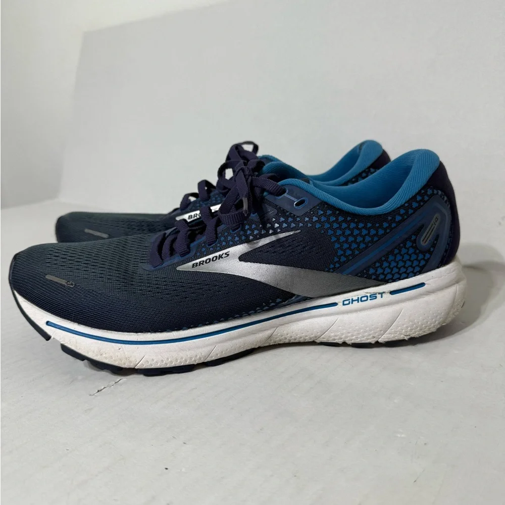 Brooks Ghost 14 Shoes Mens Size 12D Blue Running Cushion Neutral Sneakers - Picture 4 of 13